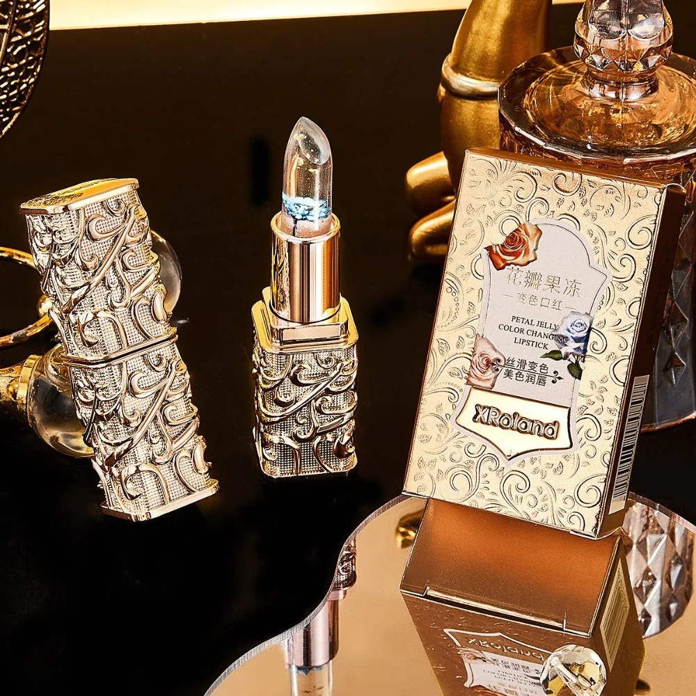 Rouge à lèvres hydratant clair, sensible à la température, finition mate, brillant à lèvres à couleur changeante, fleur longue durée à l'intérieur