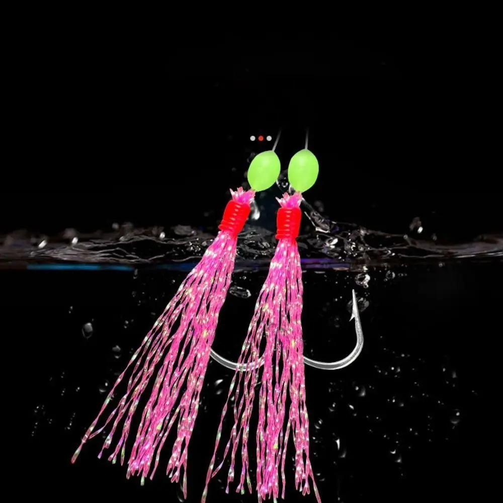 Cod Luminous Mackerel Feathers Fishing Hook Fishing Sabiki Rigs Treble Fishing Lures Freshwater Fishing Rigs Sea Fishing Tackle - Image 2