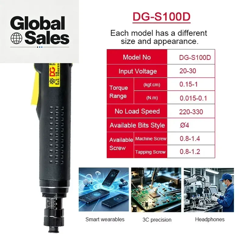Automatic Torque 0.015-0.1N.m Prevent Damage for Precision Electronic Industrial-Grade Brushless Electric Screwdriver