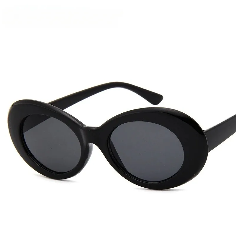 Punk feminino clout óculos kurt cobain óculos de sol ovais dos homens unisex hip pop óculos de sol senhora oculos uv400 2024 novo