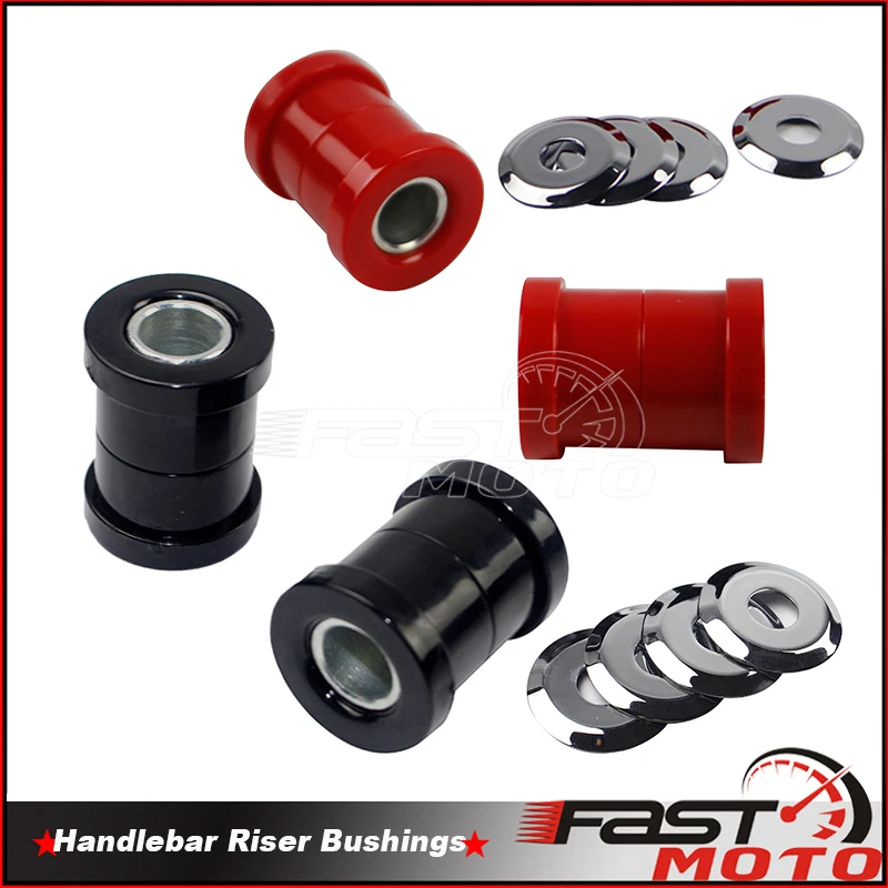 Kits de buje de manillar rojo para motocicletas, bujes elevadores de barra de mango de uretano de alta resistencia para Harley Sportster Big Twins