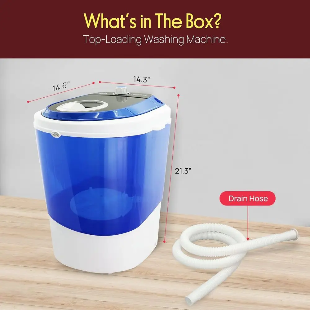 Upgraded Portable Washer - Top Loader Mini Laundry, Quiet Rotary Controller, 110V, 4.5 Lbs. Capacity, Translucent Tubs