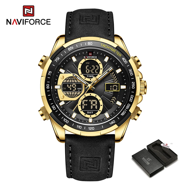 Neue NAVIFORCE Uhren für Männer Leder Herren Militär Sport Wasserdichte Uhr Quarz Armbanduhr Chronograph Männliche Uhr