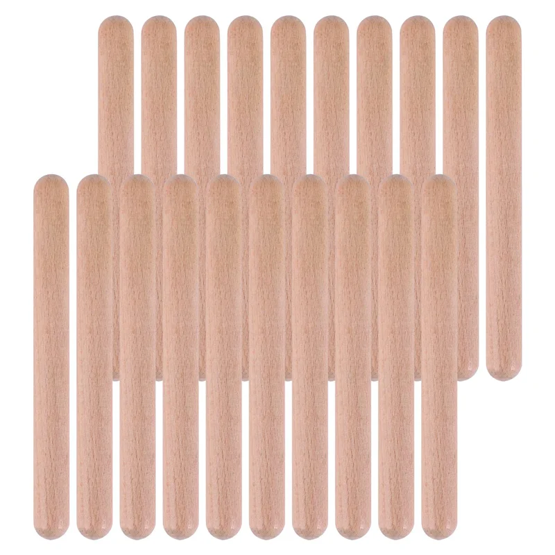 A60F-20Pieces 8 Inch Kids Rhythm Sticks Music Lummi Sticks Classical Wood Claves Musical Percussion Instrument Musical Sticks