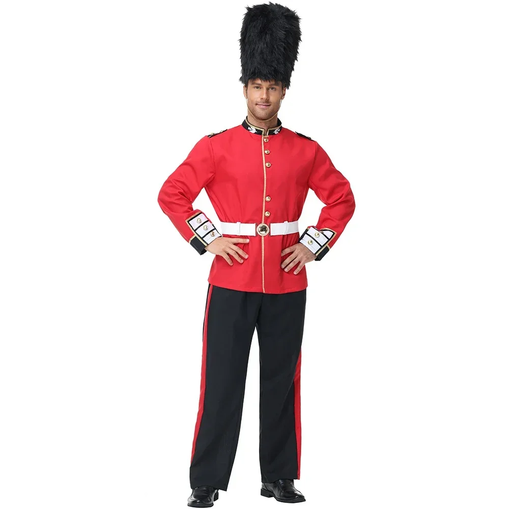 

Queen's Guard Costume Adult Men British Royal Guard Halloween Cosplay Costume Dress Up Soldier Uniform
