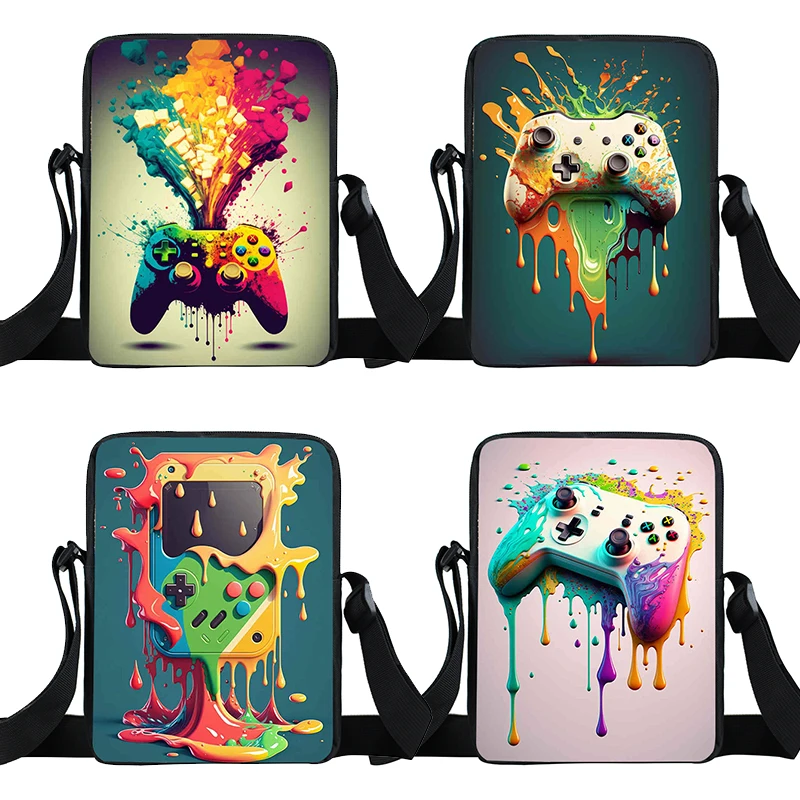 

Gamepad Video Game fan Print Crossbody Bag Gamer Controller Handbags for Travel Shoulder Bag Small Messenger Bags Bookbag Gift