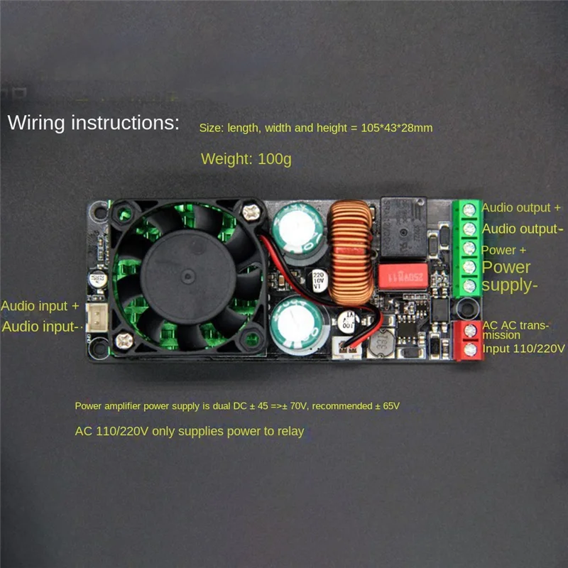 HIFI 500W Digital Amplifier Class D Audio Amplifier Board Module with Speaker Protection Better Than LM3886 IRS2092S