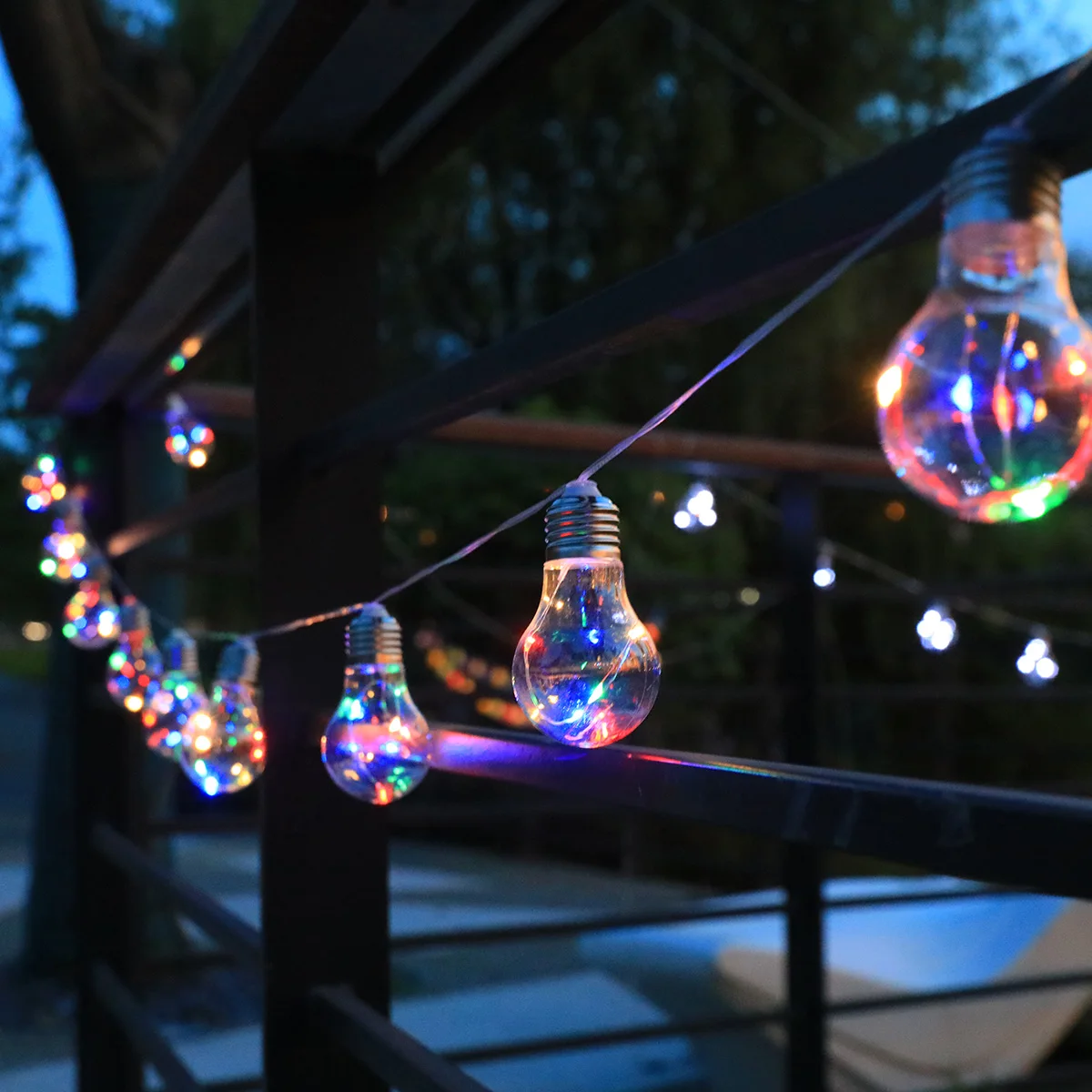 Nostalgic Vintage Edison Bulb LED String Lights, Retro Warm Glow Glass Fairy Lights for Patio Garden Balcony Bar Wall Decor