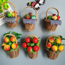 Garden Basket Decoration Fridge Magnet Fruit Hamper Flower Basket Kitchen Decorate Magnetic Sticker Home Decor