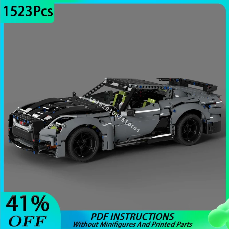 In Stock MOC GT-R R35 Supercar Model Building Blocks DIY Racing Car Vehicle Assemble Bricks Children Birthday Toy Gift 42156-B