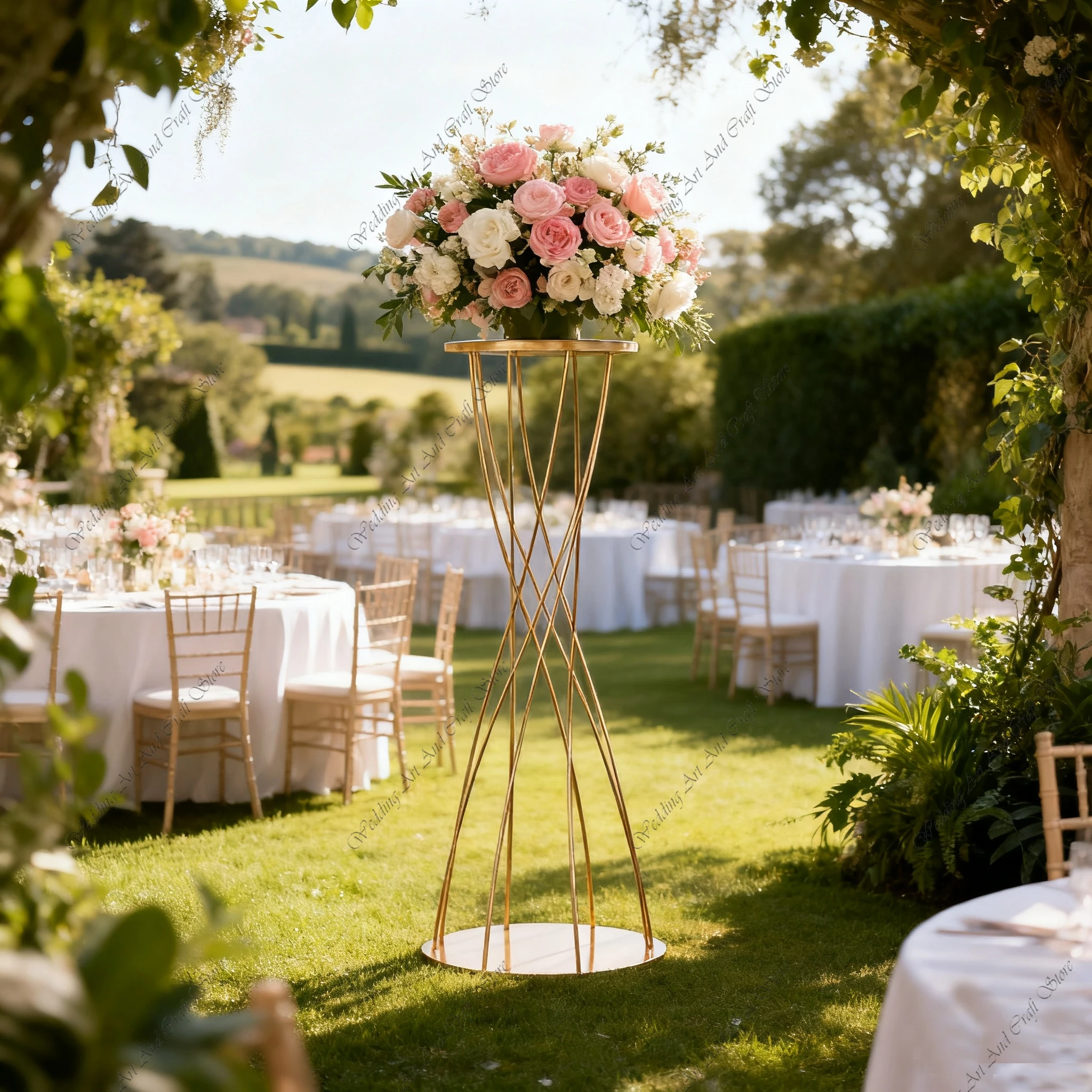 8pcs f30 81cm tall Wedding Props Wrought Iron Hollow Road Guide Wedding Arrangement Table Flower Ware Ornaments ivy124