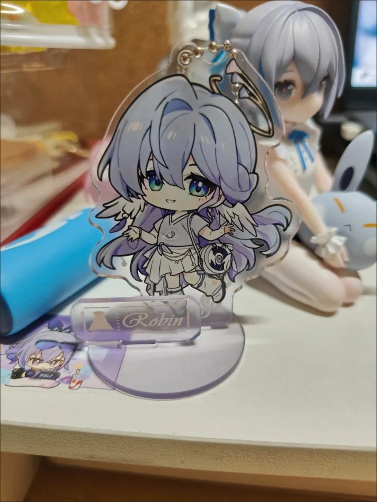 Honkai:Star Rail Robin 2in1 Acrylic Figure Stand Model Plate Desk Decor Standing Sign Ornament Key Chain Keychain For Fans Gift