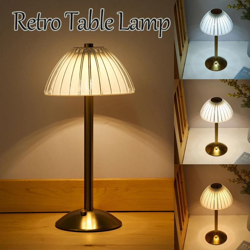 2/1 pz Retro Bar lampada da tavolo ristorante decorazione lampada LED ricaricabile scrivania luce tattile dimmerabile luce notturna camera da letto lampada