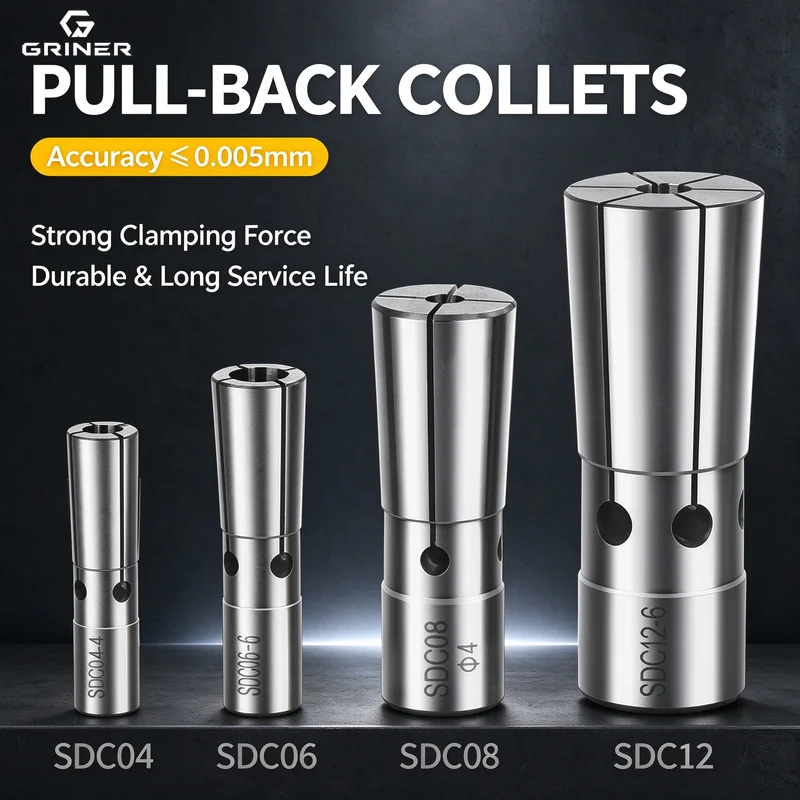 DC Chuck high-precision Rear Pull sleeve for Clamping DC06, DC08, DC12 Rear Pull Tool Holder Chuck head Rear Pull type CNC Chuck