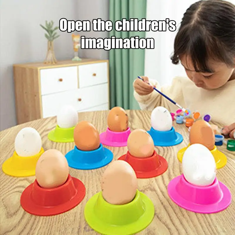 نماذج البيض الزخرفية مجموعة نماذج البيض الصغيرة 10x سلة عيد الفصح الحشو محاكاة تلوين اللعب للرسم تزيين صياغة