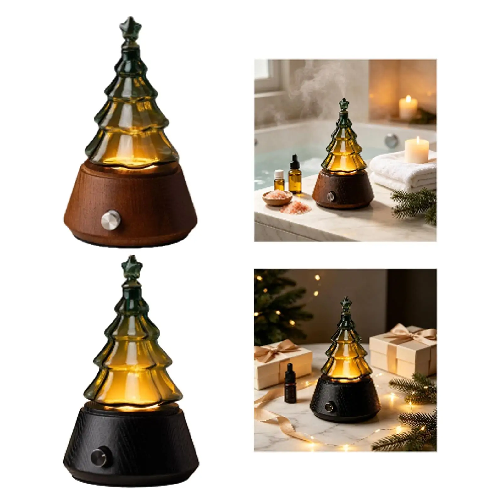Essential Oils Diffuser Holiday Gifts Modern Diffuser Christmas Tree Rechargeable for Bedroom Desktop SPA Hotel