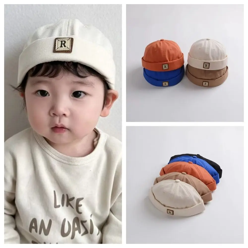 Mode Einfarbig Baby Dome Brimless Hut Vintage Kinder Vermieter Hüte Hip Hop Docker Cap Beanie Kinder Melone Kappe Jungen Mädchen