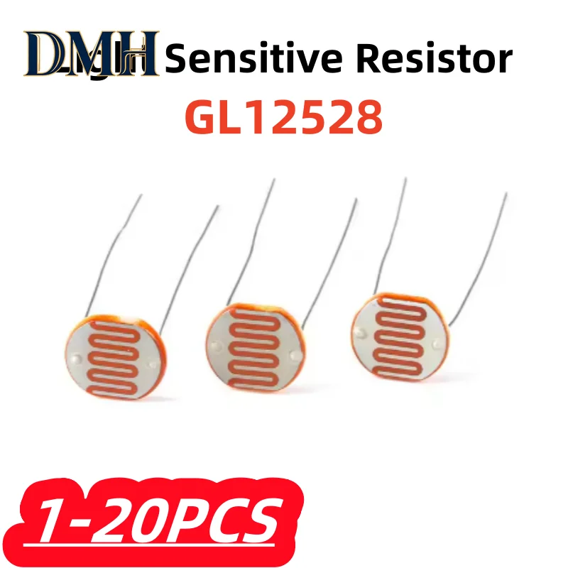 1-20Pcs/lot GL12528 Light Sensitive Resistor 12mm Photoresistor 12528 LDR Dependent Resistance GL12 Photo Resistor Item Kit Set