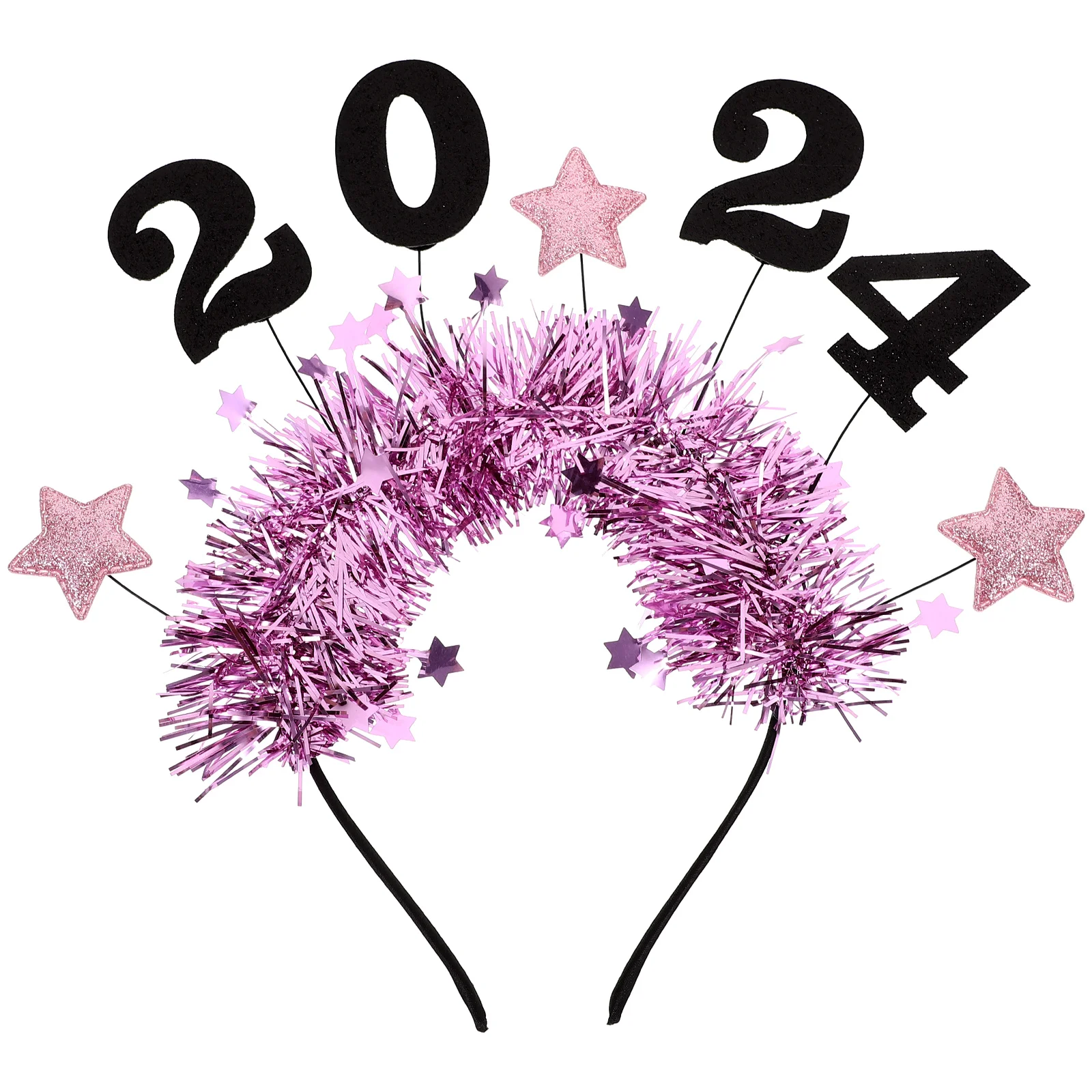 

2024 New Year Headband Glitter Star Decor Chinese Lunar Party Headpiece Holiday Festival Hair Accessory For Women