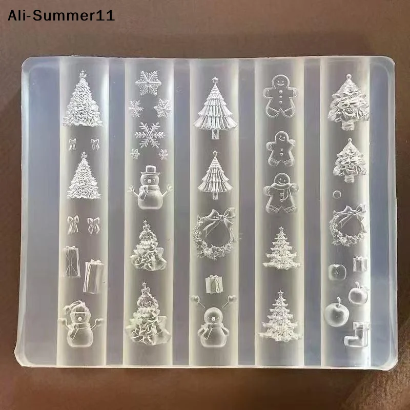 Nail Tech Accessories - 【Wq0】】1 Buah Cetakan Seni Kuku Natal