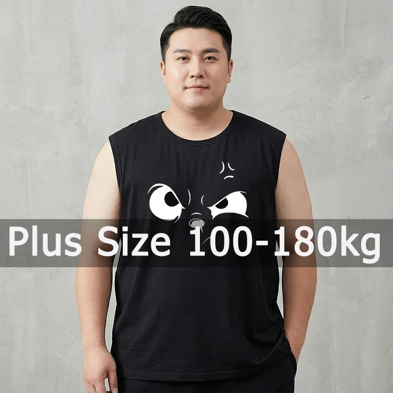 Übergrößen Herrenweste 9XL 10XL 12XL 14XL 100-180KG Sommer Ärmellose Tanktops 100% Baumwolle Übergroßes T-Shirt Große Größen Herrenbekleidung