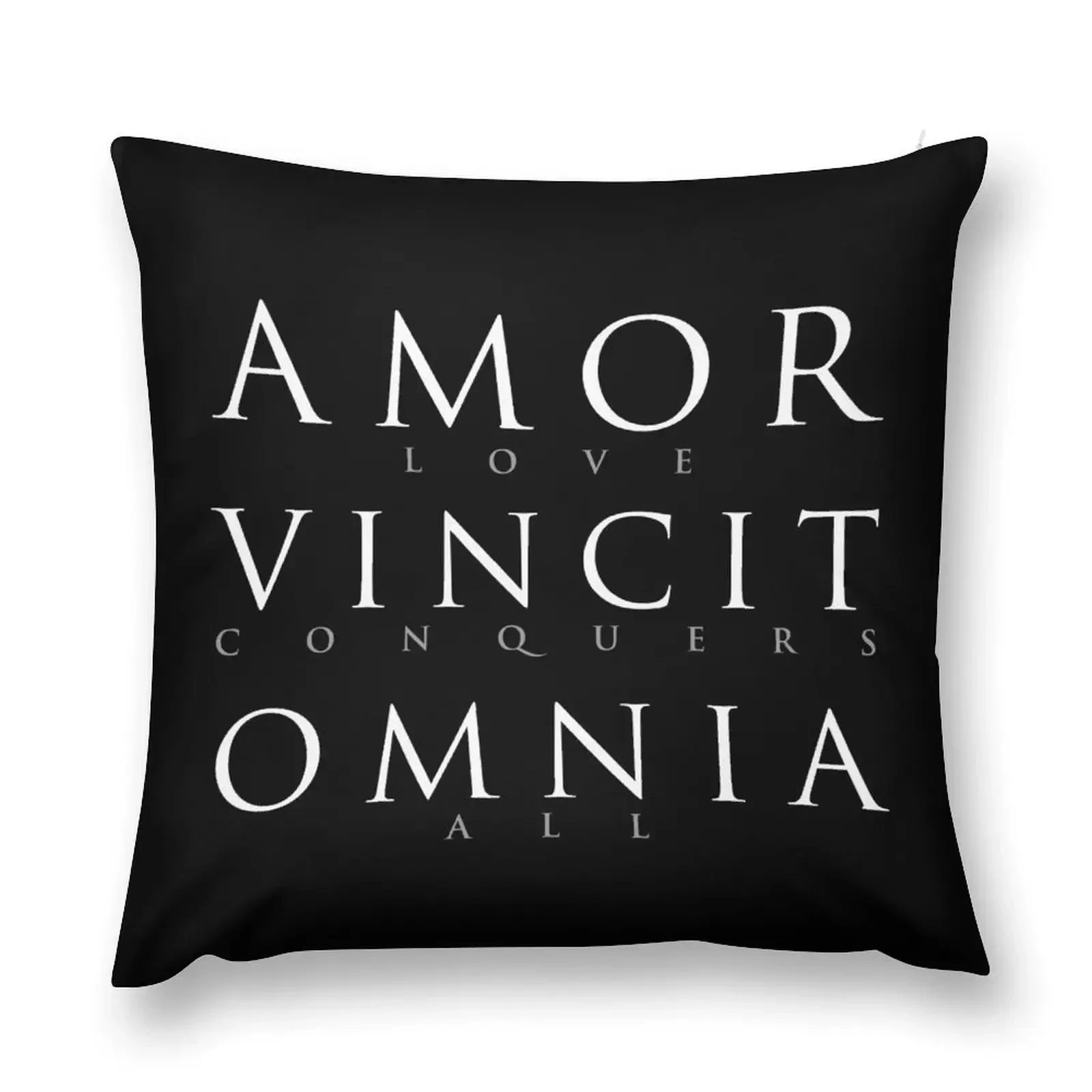 

Latin Quote: Amor Vincit Omnia Throw Pillow Pillowcases Sofa Cushions Christmas Pillows pillow