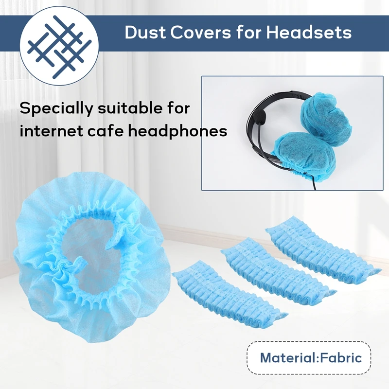 100 Pcs Disposable Hygienic Sanitary Earpads Ear Pads Cushions Stretchable Fabric For Headsets