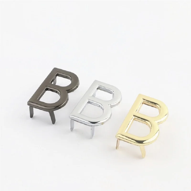 10pcs/lot new luggage Leather goods Handbag Hardware Handbag metal letter B decorative buckle LOGO buckle Decorative buckle