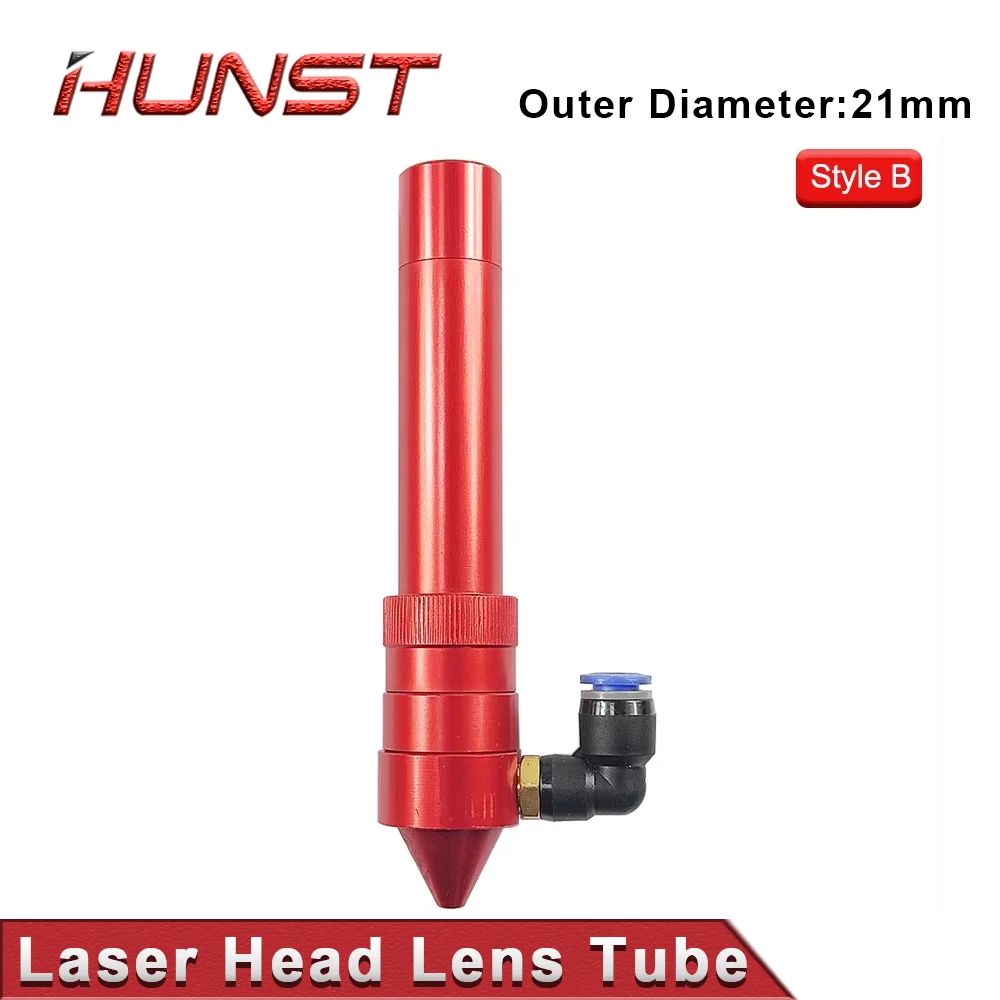 HUNST Testa Laser CO2 Tubo Lente Diametro Esterno 21mm + Ugello Aria per Lente Dia.20 FL 50.8/63.5mm per Macchina da Taglio Laser CO2