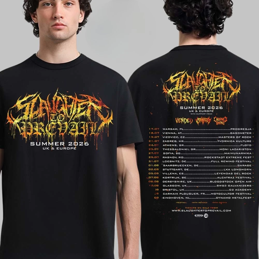 New Slaughter Cotton Band Shirt Unisex Summer Short Sleeve Fashion Brand Tee Luxury Casual Vintage T-shirt
