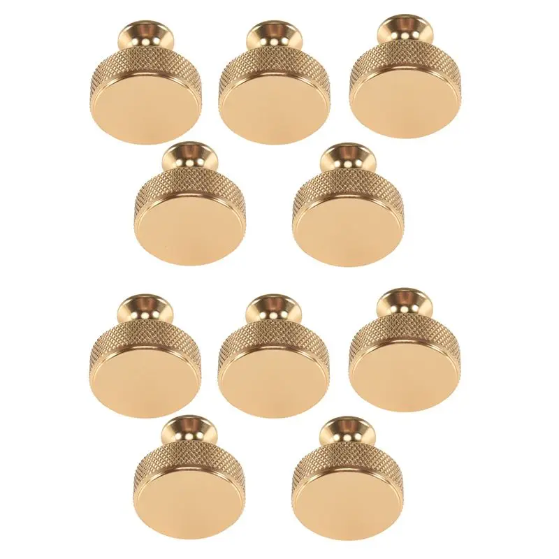 AFOURT-60 Packung mit 1,2-Zoll-Schrankknöpfen aus gebürstetem Gold, gerändelte Küchenschrankknöpfe, goldene Schubladenknöpfe, runde Kommodenknöpfe – Detail 3