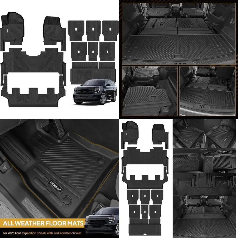 

Коврики для Ford Expedition 2025 года, 8 мест с 2-мя рядными скамейками — всепогодные коврики для Ford Expedition 2025 года, грузовой коврик