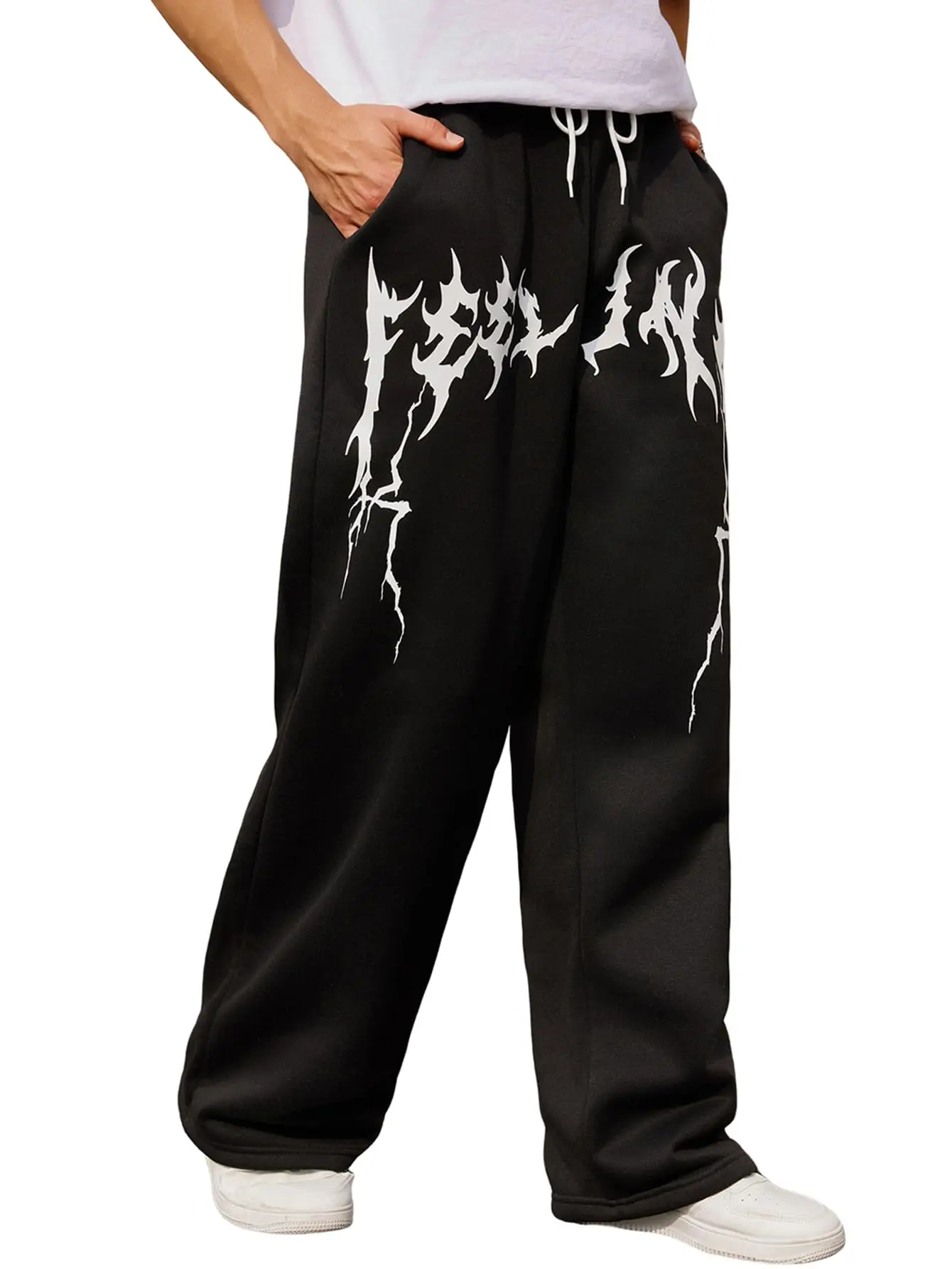 

2026 Hot Selling Fashionable New Hip-hop Gothic Texture Men's Casual Sports Outdoor Breathable Jogging Pants Large Size