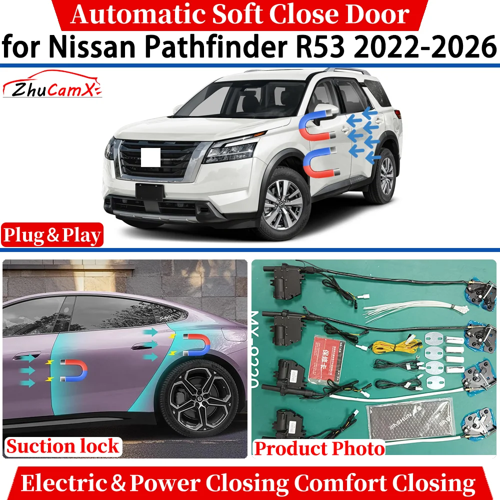 

for Nissan Pathfinder R53 2022-2026 Car Automatic Soft Close Door Electric Power Comfort Closing Suction lock Quiet System