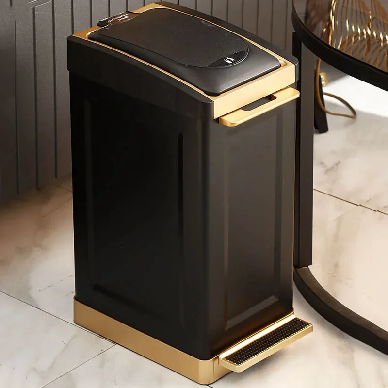 Stainless Steel Metal Trash Can Deodorant Touch Desk Garbage Bin Wastebasket Clean Room Poubelle Cuisine Cestas Home & Garden