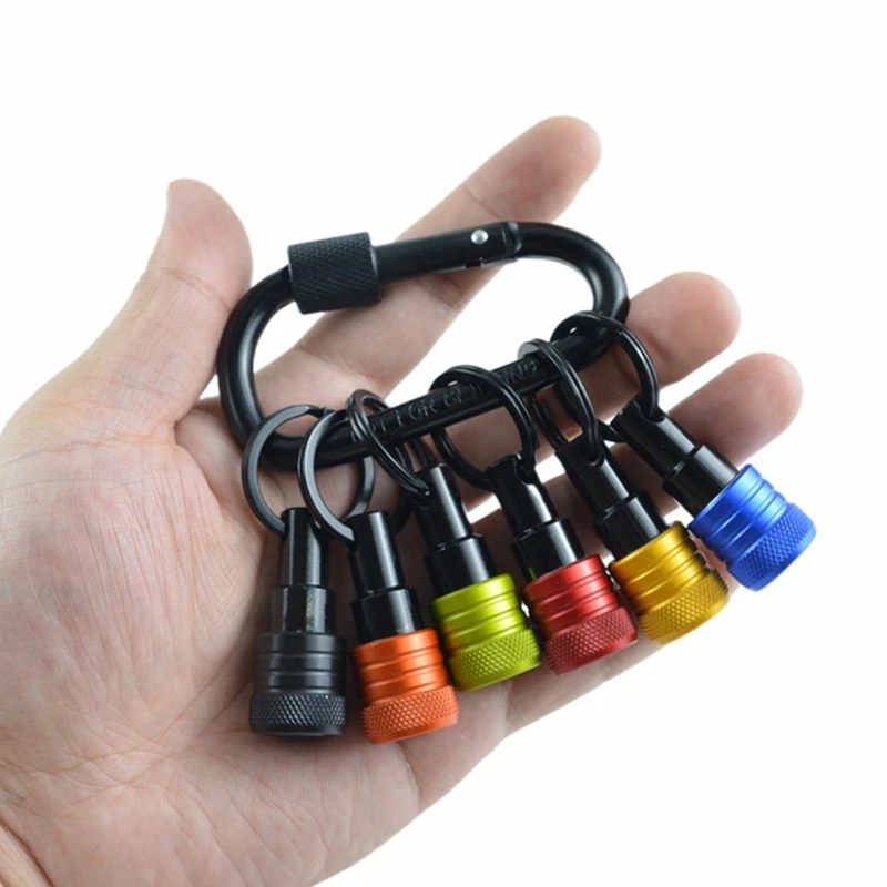 Bit Holder Keychain 6Pc -1/4In Hex Shank Bit Holders -For Nut Driver,Screwdriver & Drill Bits,Include Keychain Carabiner