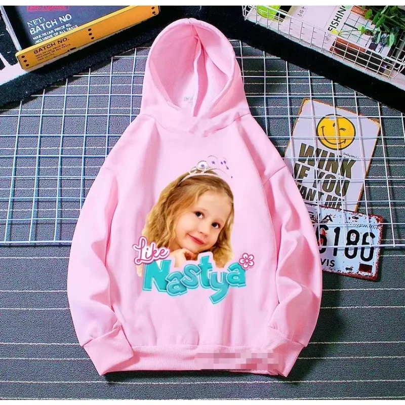 Lovely Like Nastya Baby GirlsNew  Spring Autumn Winter Sweatshirt Jacket Children's Hoodies Pink Tops Clothes