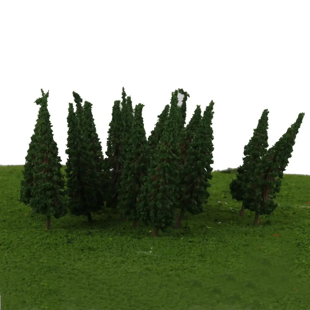 

50pc HO Dark Trees Layout Train Railway Road Diorama Scene 2.56"