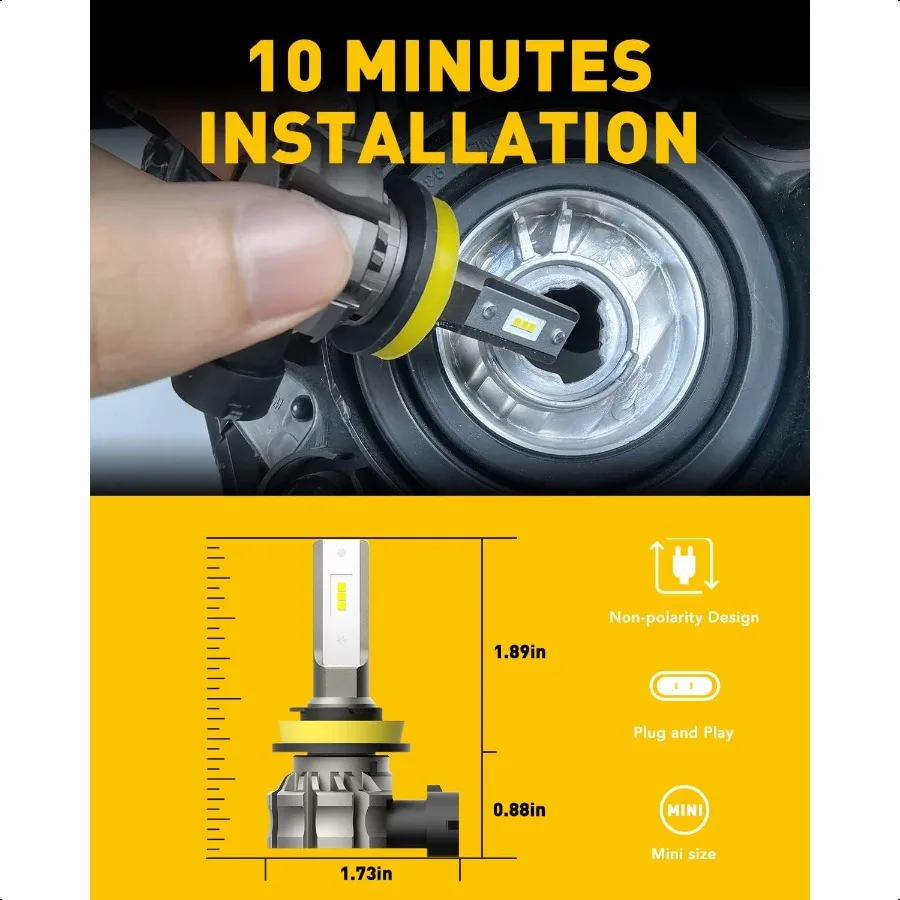 H11 H8 H16 LED مصابيح الضباب أو DRL 6000 لومينز 6500K الضوء الأبيض البارد 300 Brightn CSP LED رقائق مصابيح الضباب استبدال ل Ca