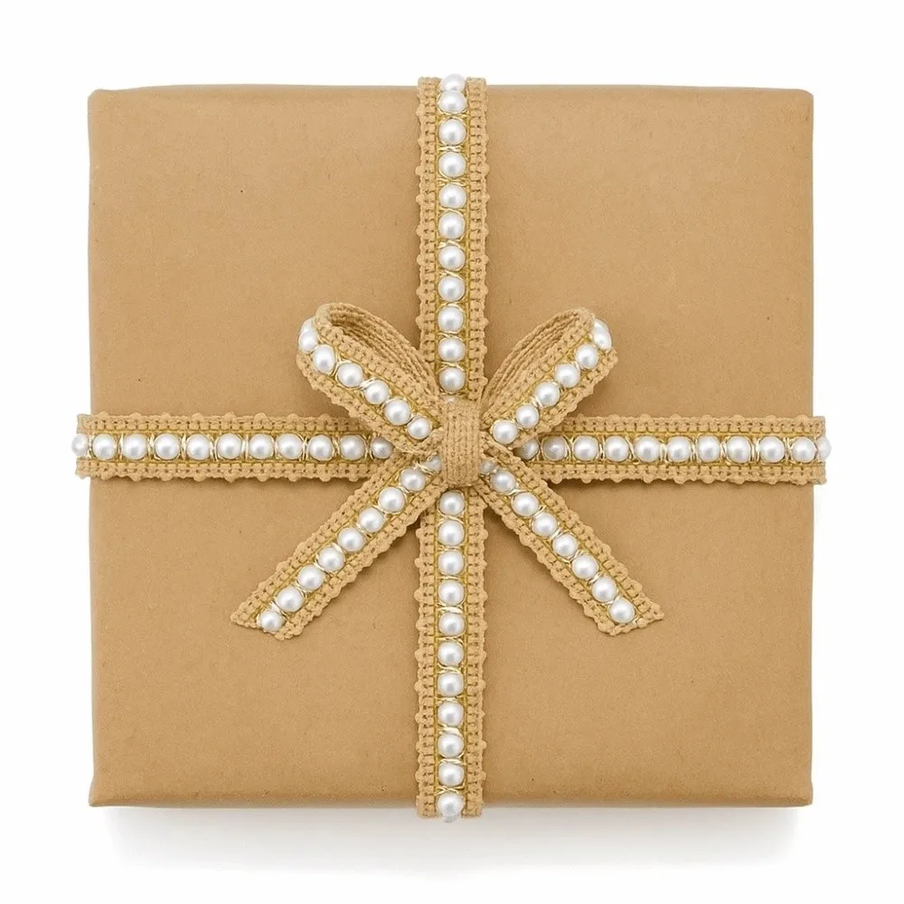 2yard/lot DIY Sewing Pearl Bead Lace Ribbon Dress Skirt Sewing Solid Color Fabric Trim Ribbons Handmade Wrapping Gift Ribbons