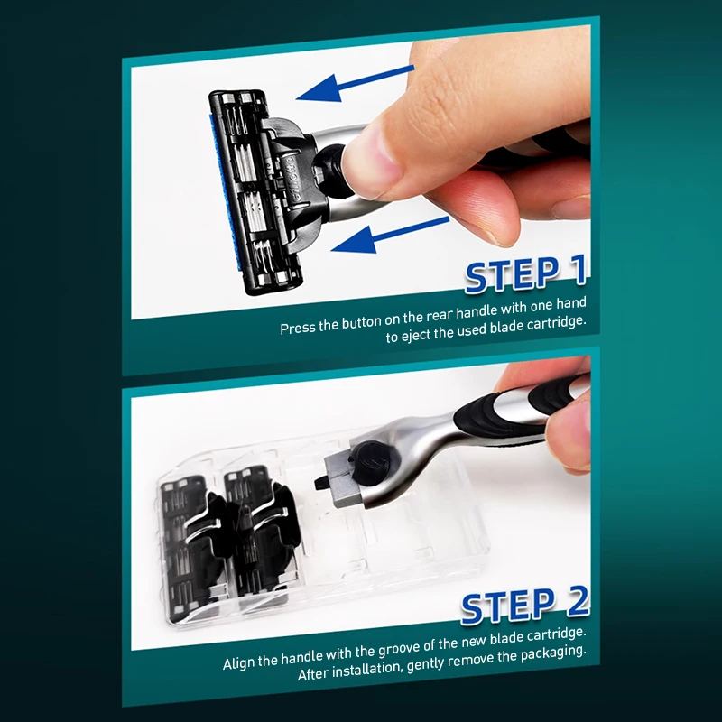 مجموعة حلاقة جيليت ماخ 3 لطيفة على البشرة توفر حلاقة قريبة دون قصبة تصميم أصلي عالي التقنية عالي الجودة #6