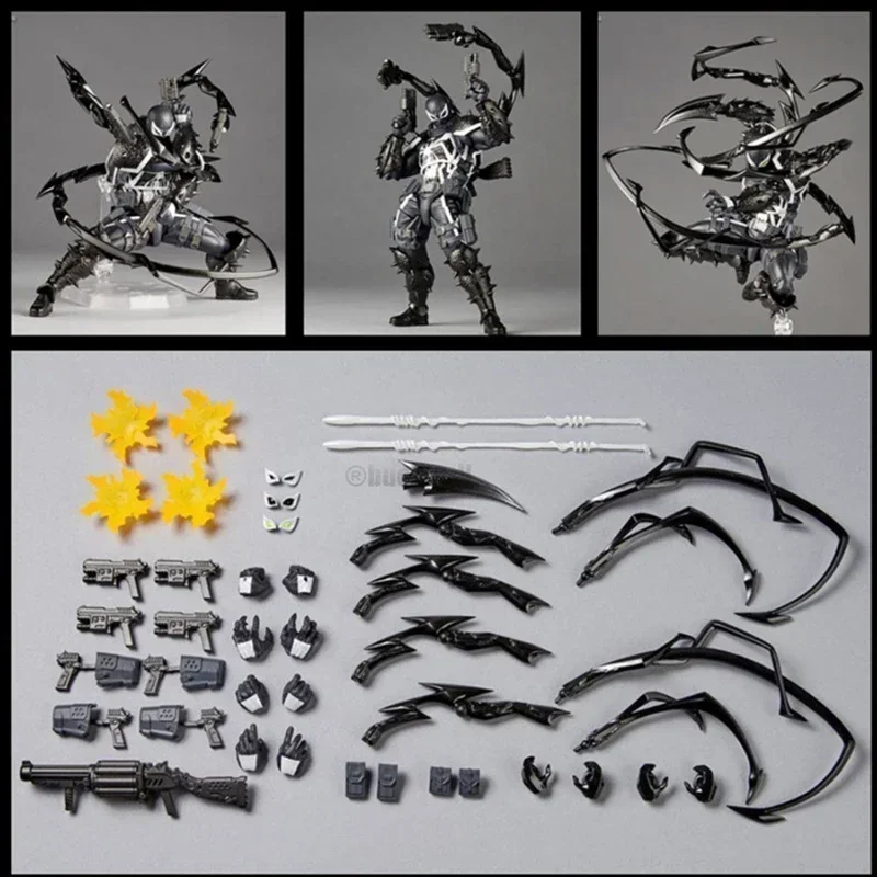 Venom Revoltech Amazing Yamaguchi Figures Agent Venom Anime Figure Model Eugene Thompson Revoltech Amazing Fantasy Figure Gifts