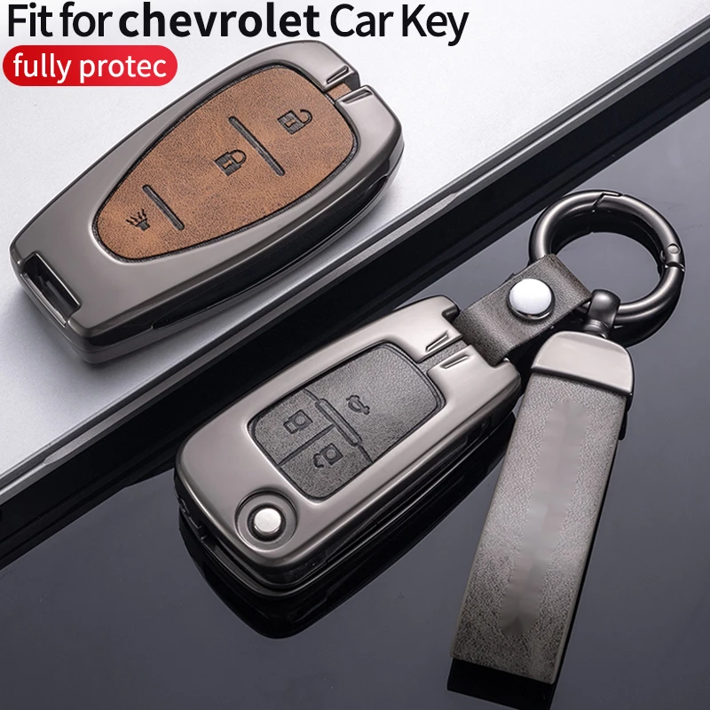 Leather Car Key Case Cover For Chevrolet Cruze Sonic Equinox Malibu GMC Terrain Buick RegalLa Crosse Opel Astra J Accessories