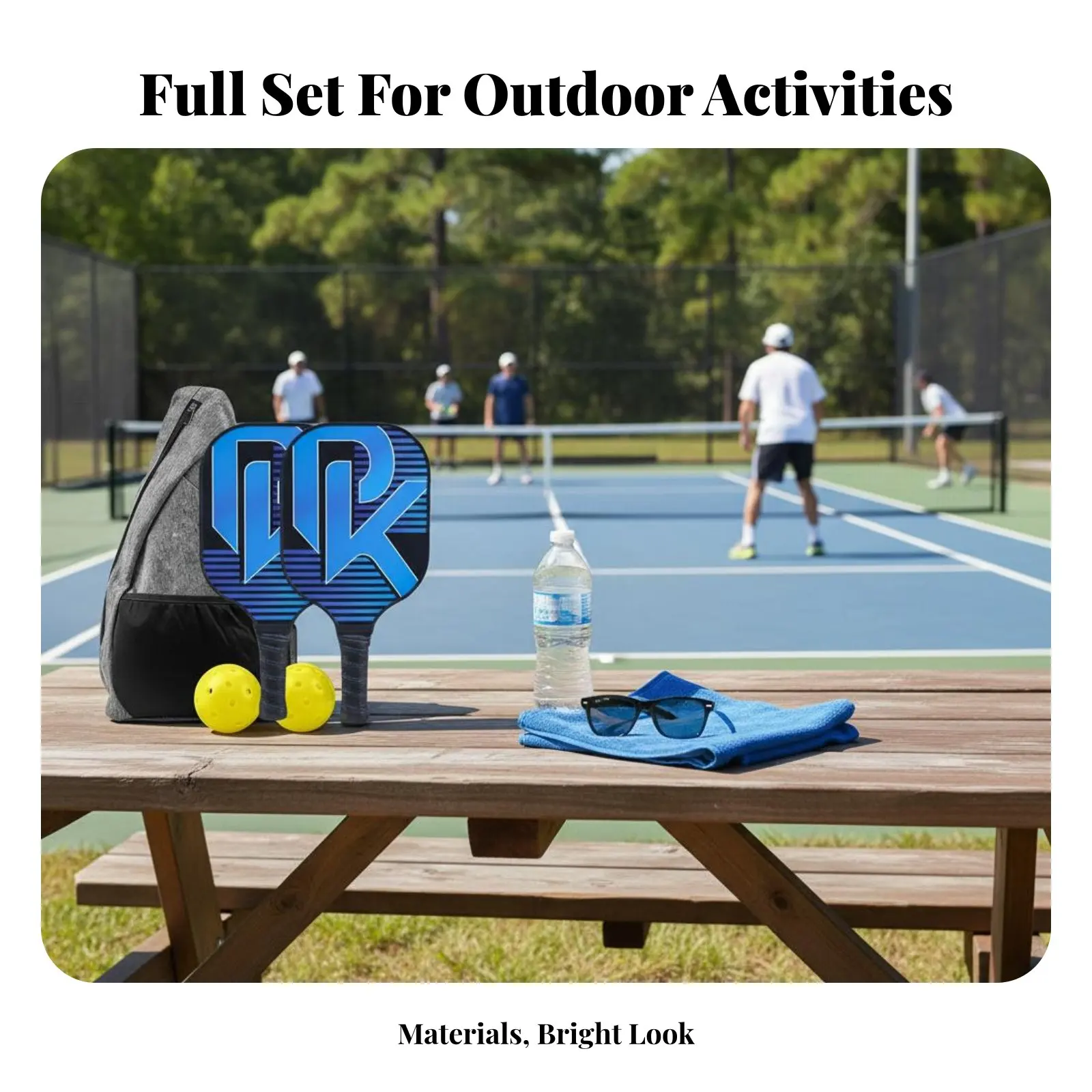 

Набор ракеток для пиклбола: легкие ракетки из стекловолокна, спортивное оборудование, прочная усиленная окантовка, для начинающих, для игры на открытом воздухе