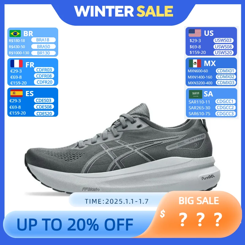 Asics Gel-Kayano 31 Running Shoes Women and Men's Sneakers Breathable Asics Kayano 31 Sports Shoes