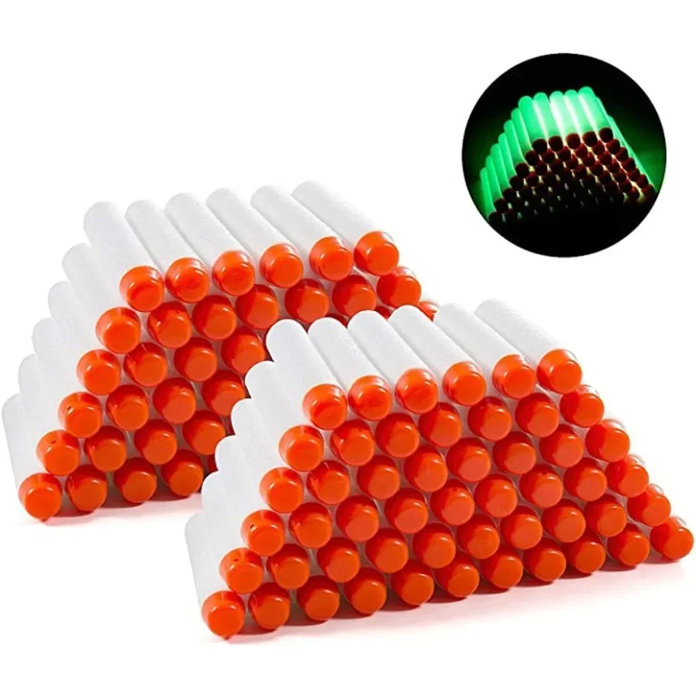 Nerfブラスターの白い照明点,100個,7.2cm,中空穴の頭,おもちゃの銃の付属品