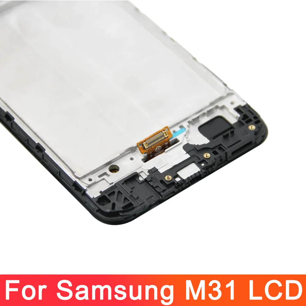 OLED For Samsung M31 M315 LCD with Frame, Display Touch Screen Digitizer Assembly for Samsung M315F M315F/DS Replacement