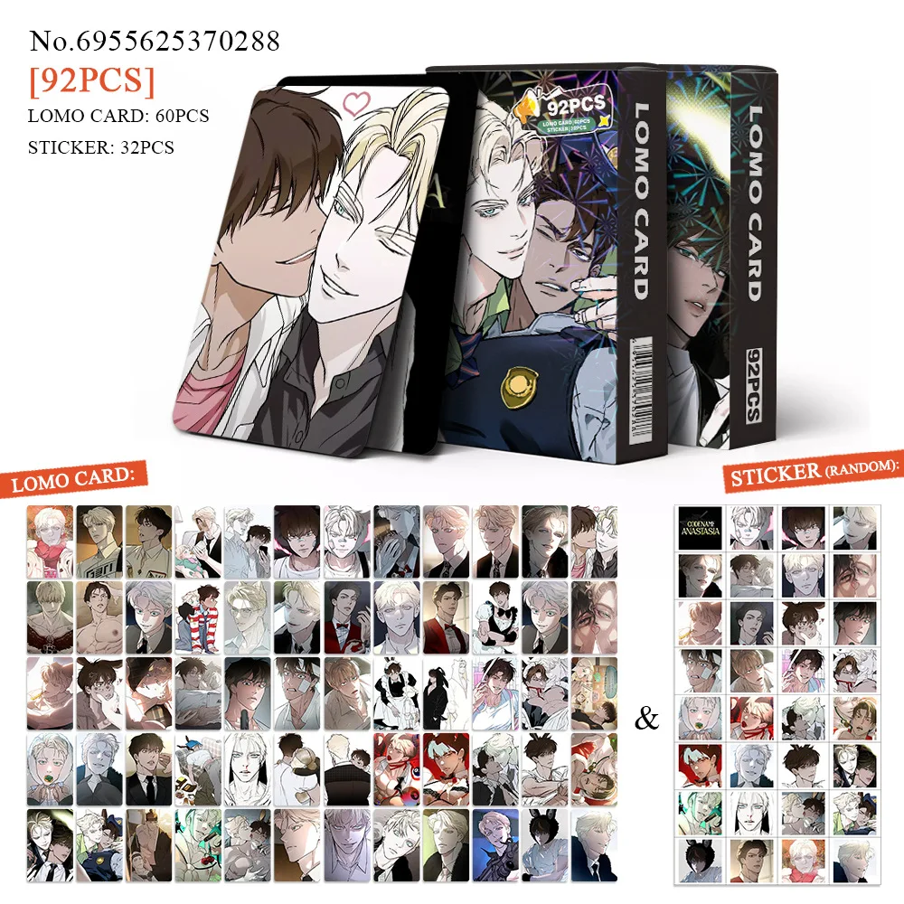 

﻿30/92PCS Korean Webtoon Lomo Cards & Mini Stickers - Anime Character Photocards Collection Perfect Gift for Fans