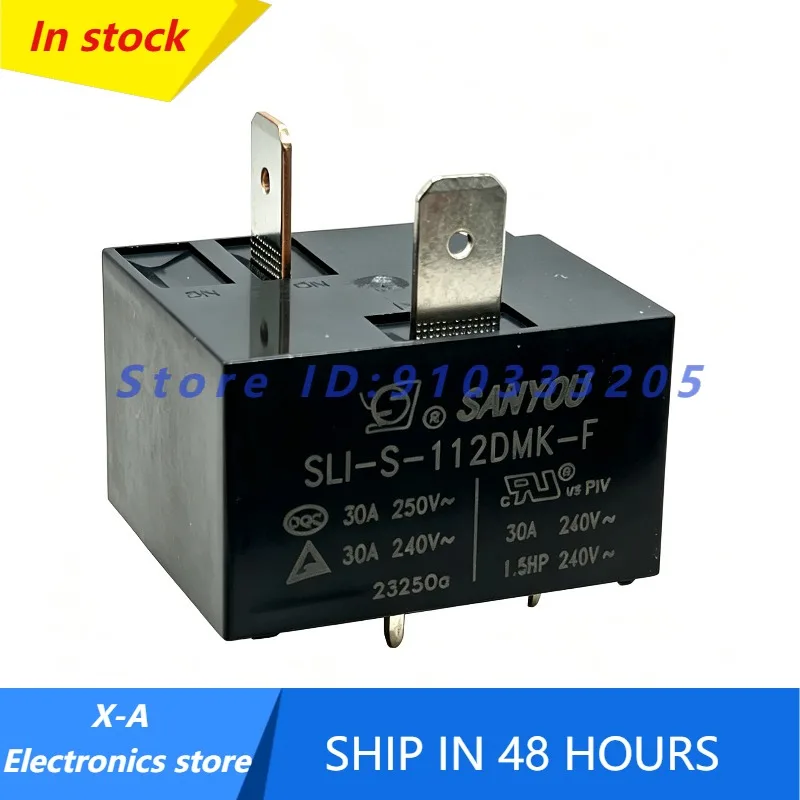 SLI-S-112DMK-F Power Relay 12VDC Coil 30A 250VAC 4Pin SPST Through Hole Household Appliance Relay