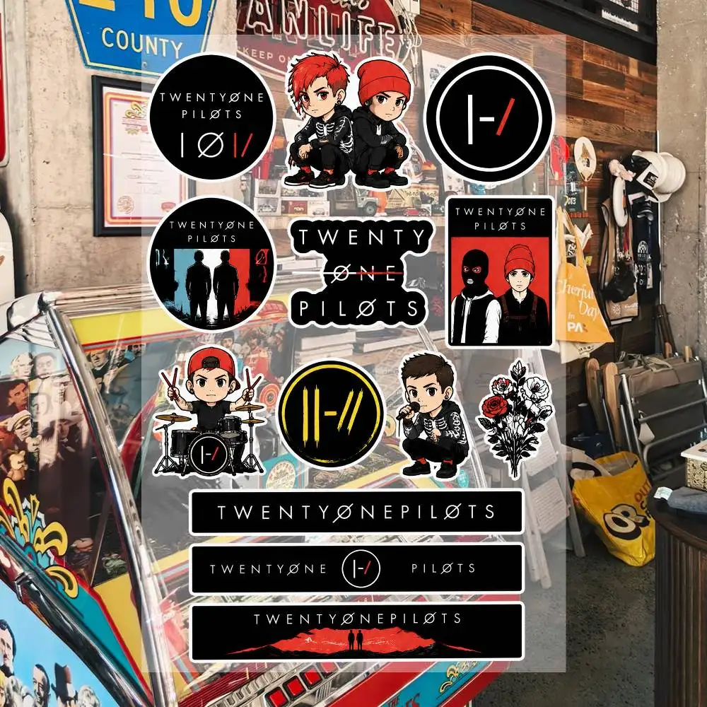 TwE-nty OnE- Pilots Aesthetic Graffiti Stickers Waterproof PVC Decals for Car Motorcycle Skateboard Helmet Notebook